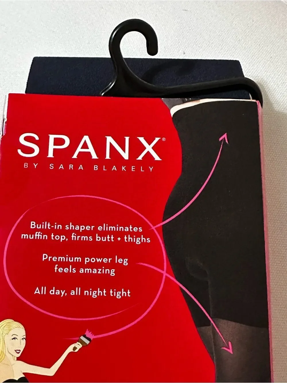 New Spanx Tights High Waist Luxe leg Navy Opaque All Day Shaping Size B